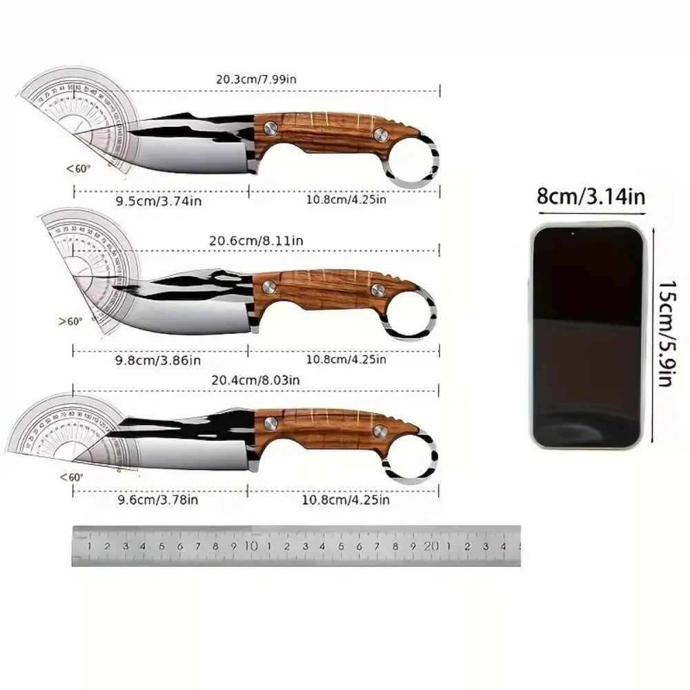 Newly 3-Piece Set Of Multifunctional Knives, Professional Bone Removal Knives, Picnic Meat Cutting Knives, Portable Fruit Knives