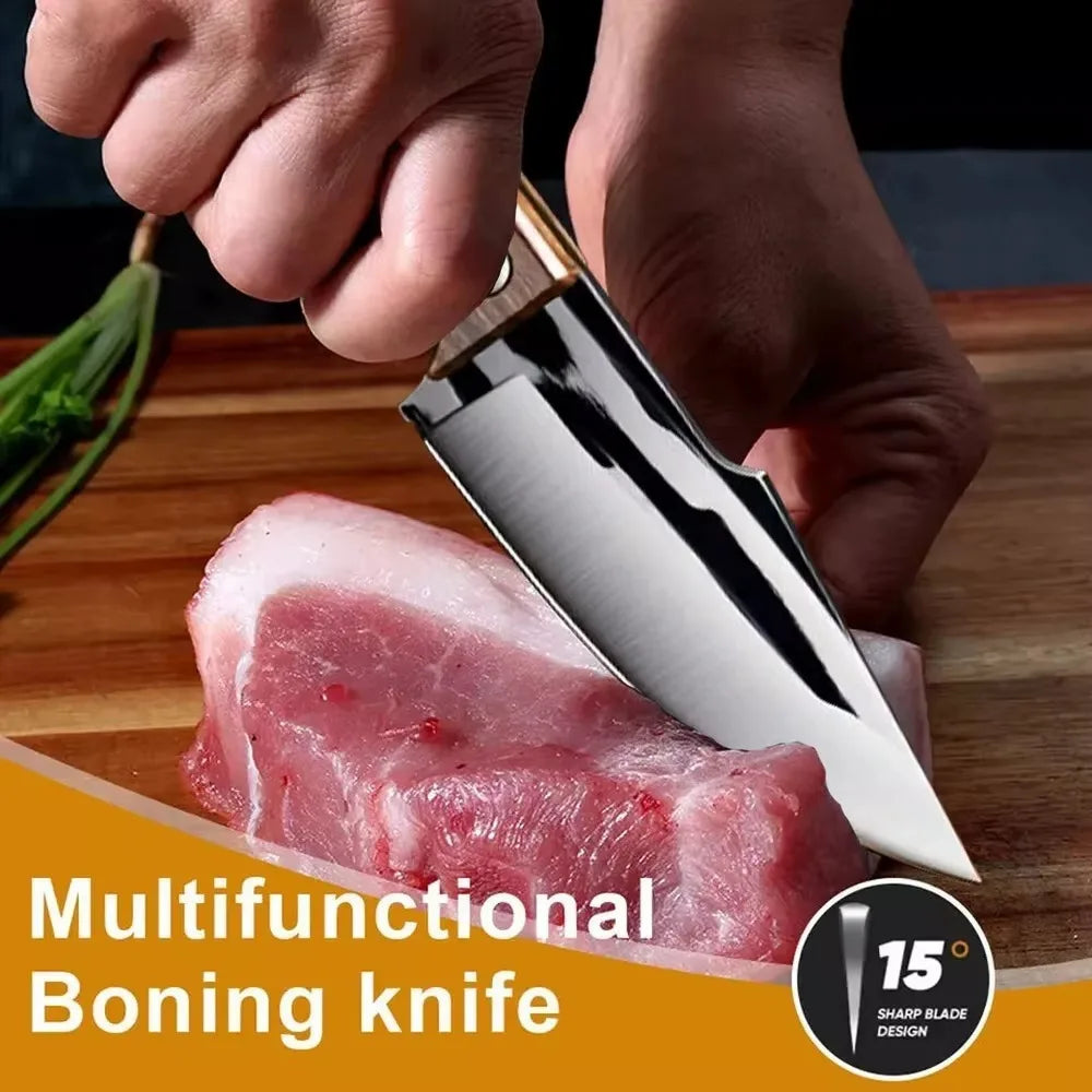 Newly 3-Piece Set Of Multifunctional Knives, Professional Bone Removal Knives, Picnic Meat Cutting Knives, Portable Fruit Knives