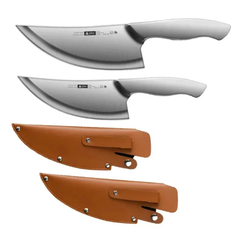 2 Piece Set Forged Boning Knife-All Steel Butcher & Fruit Knife with Sheath, Professional Meat Cleaver for Cut Meat &Kitchen Use