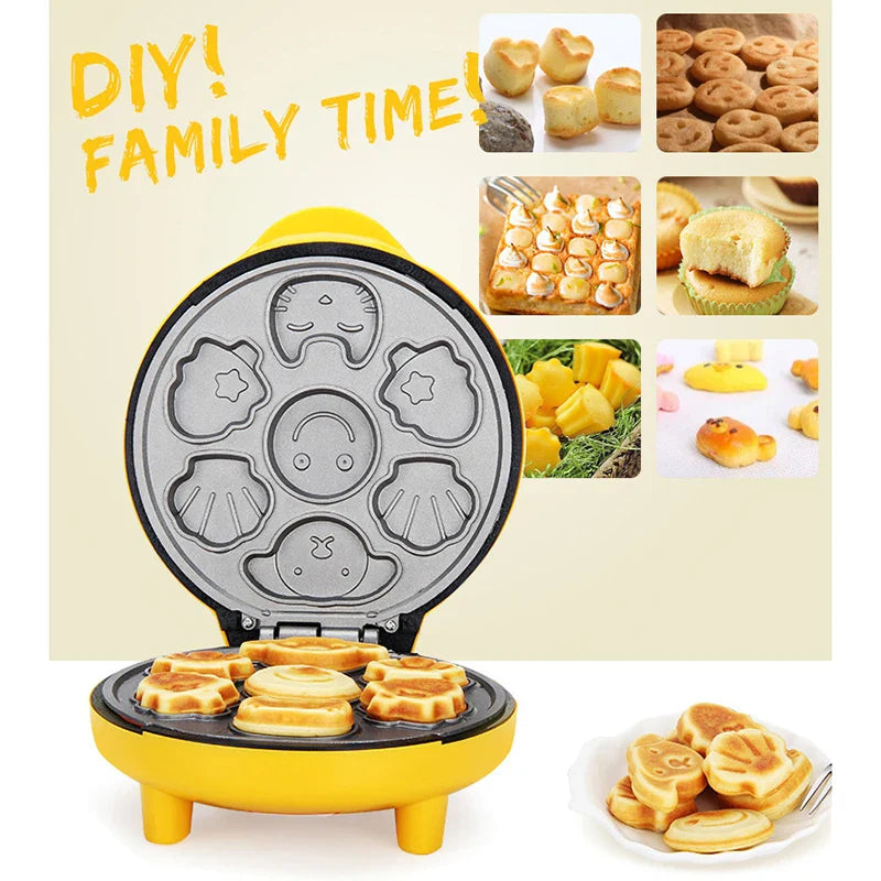 220V Household Auto Cake Maker Portable Breakfast Machine Pancake Bread Machine Double-sided Baking Brotmaschine Kuchenmaschine