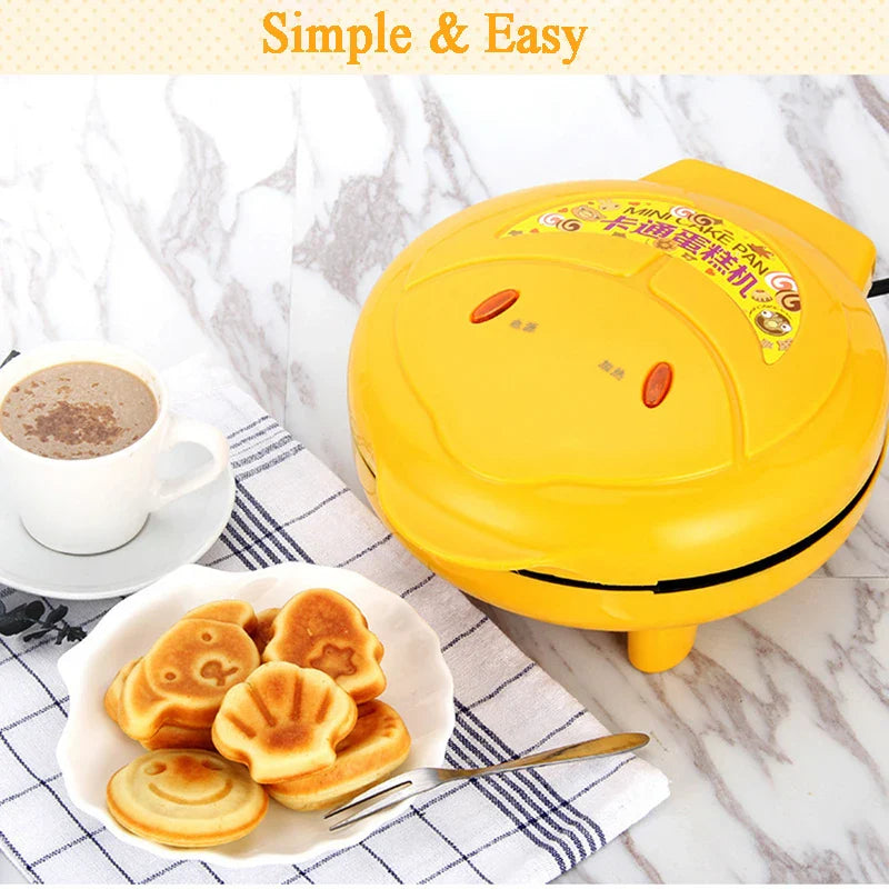 220V Household Auto Cake Maker Portable Breakfast Machine Pancake Bread Machine Double-sided Baking Brotmaschine Kuchenmaschine