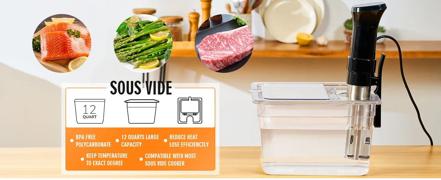 Gison 1800W Waterproof Vacuum Sous Vide Cooker Immersion Kitchen Cooking Tool With LED Digital Display Smart Slow Cooker Heater
