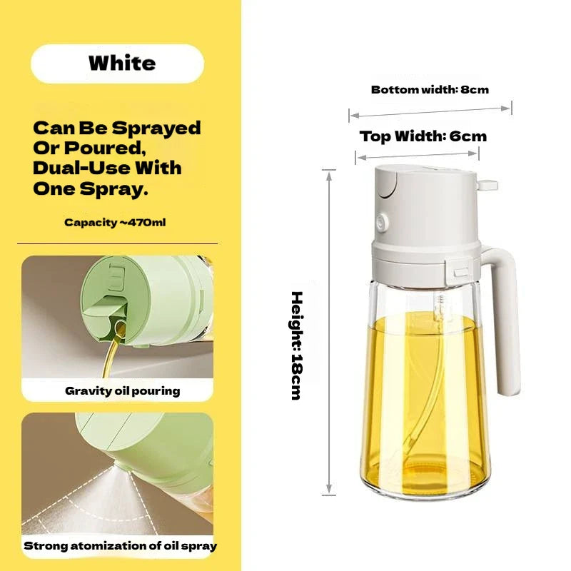 2IN1 Replacement for Oil Take Dispenser Mister Plastics Bottle with 2pcs Brush Spray Pour Cooking Spritzer BBQ Oil Spray Bottle
