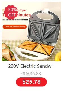 Electric Sandwich Maker Breakfast machine 3 Mins Fast Breakfast Waffle maker Toaster Baking Tools With Non Stick Pan Kitchen