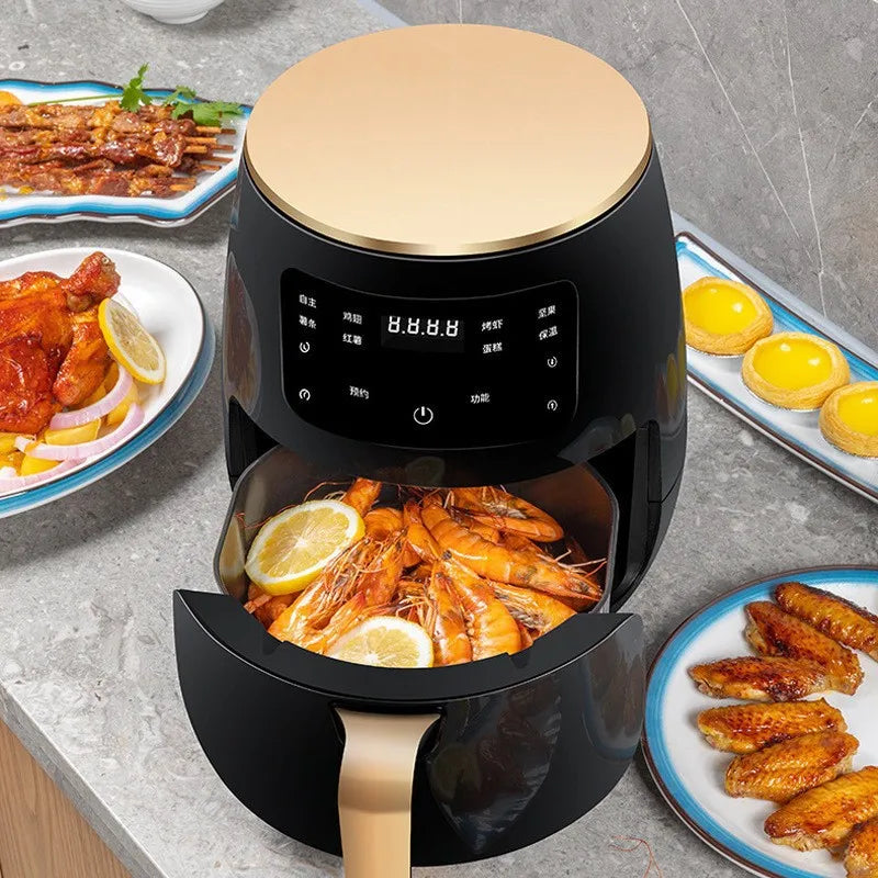 New 6l Large Capacity Digital Touch Air Fryer Multi Use Non Stick Energy Saving Easy Clean Oven For Household Kitchen Cooking