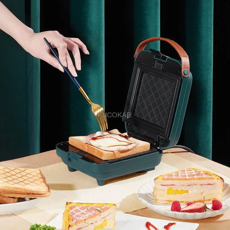 Electric Sandwich Maker Breakfast machine 3 Mins Fast Breakfast Waffle maker Toaster Baking Tools With Non Stick Pan Kitchen