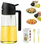 2IN1 Replacement for Oil Take Dispenser Mister Plastics Bottle with 2pcs Brush Spray Pour Cooking Spritzer BBQ Oil Spray Bottle