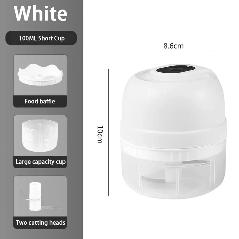 USB Kitchen Gadgets Electric Food Chopper Garlic Crusher Meat Grinder Mini Garlic Press Vegetable Chopper Masher Machine