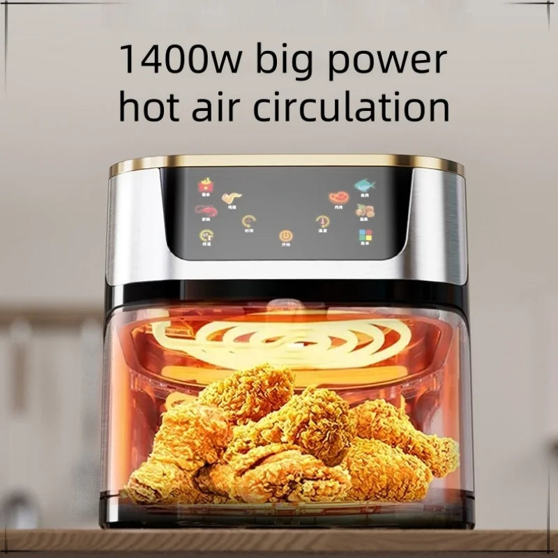 Air fryer home multi-function automatic visible large capacity high power steam tender fryer