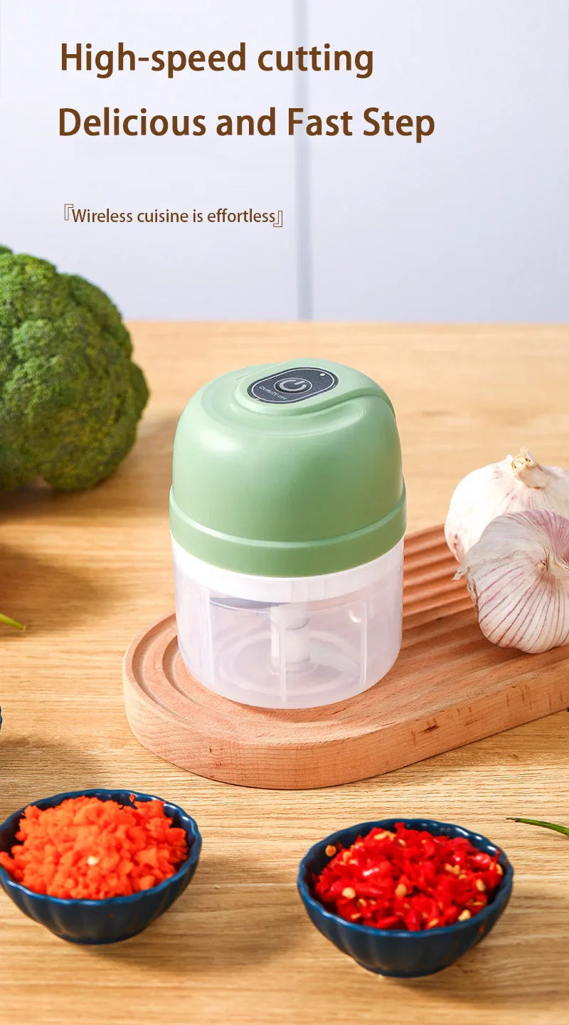 USB Kitchen Gadgets Electric Food Chopper Garlic Crusher Meat Grinder Mini Garlic Press Vegetable Chopper Masher Machine