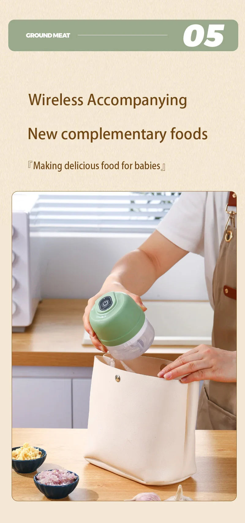 USB Kitchen Gadgets Electric Food Chopper Garlic Crusher Meat Grinder Mini Garlic Press Vegetable Chopper Masher Machine