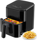 3QT Air Fryer, Small Air Fryer with Digital PP Touch Panel, Black
