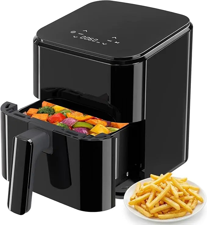 3QT Air Fryer, Small Air Fryer with Digital PP Touch Panel, Black