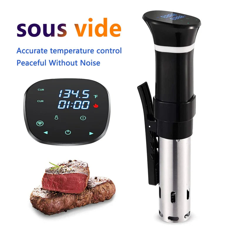 Sous Vide WIFI 1100W High-Power with Slow Cooker Function  99-Hour Timer & Precision Vacuum Cooking, ±0.1°C Temperature Contr