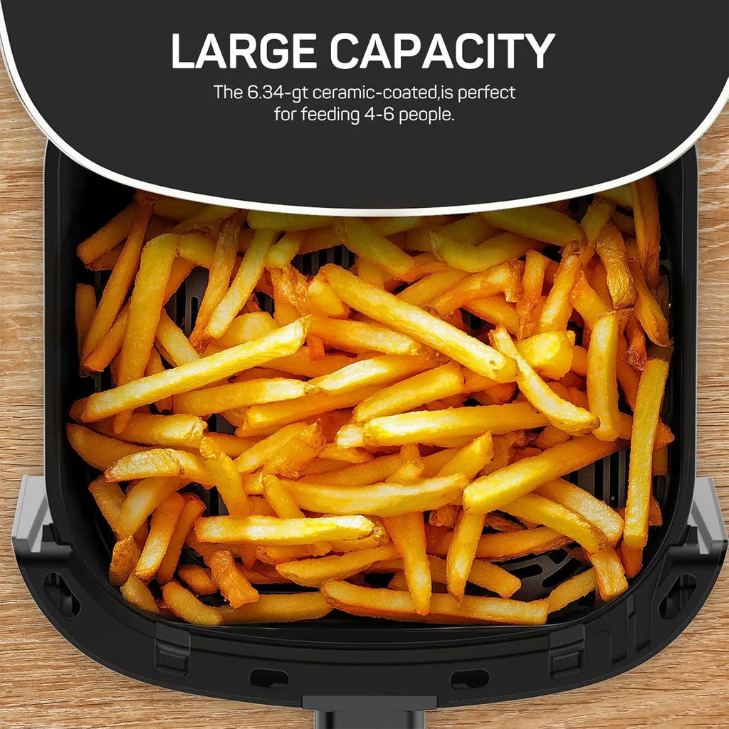 Air Fryer, 6-Quart with Viewing Window, 12-in-1 Functions, Grey