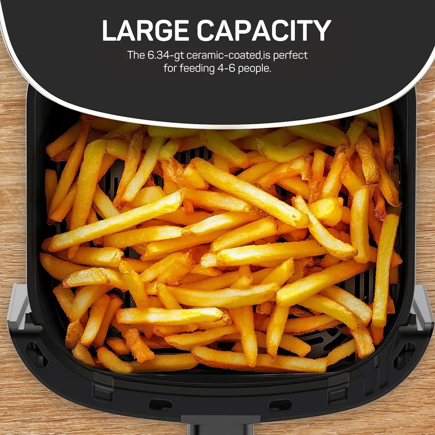Air Fryer, 6-Quart with Viewing Window, 12-in-1 Functions, Grey