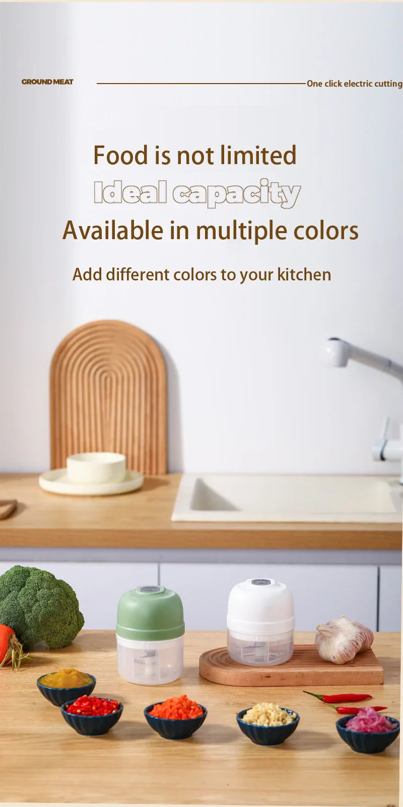 USB Kitchen Gadgets Electric Food Chopper Garlic Crusher Meat Grinder Mini Garlic Press Vegetable Chopper Masher Machine