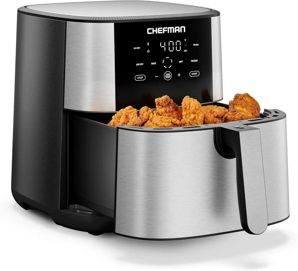 8 Qt Air Fryer with 450°F Hi-Fry, Bake, Dehydrate & Frozen Functions for Crispy Meals