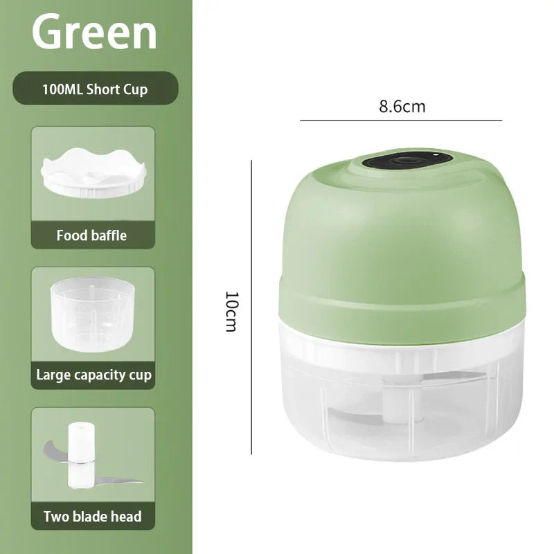 USB Kitchen Gadgets Electric Food Chopper Garlic Crusher Meat Grinder Mini Garlic Press Vegetable Chopper Masher Machine