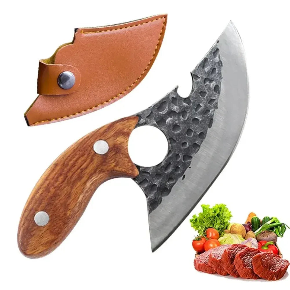 1 Set Multifunctional Knife Meat Cleaver Bone Cleaver Forging Knife Stainless Steel Kitchen Knife Cooking Tools BBQ