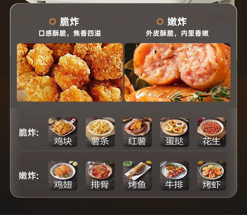 Air Frying Oven Steaming and Baking Integrated Electric Oven Household Multi-functional Visual Model Fumes-free Baking Fryer