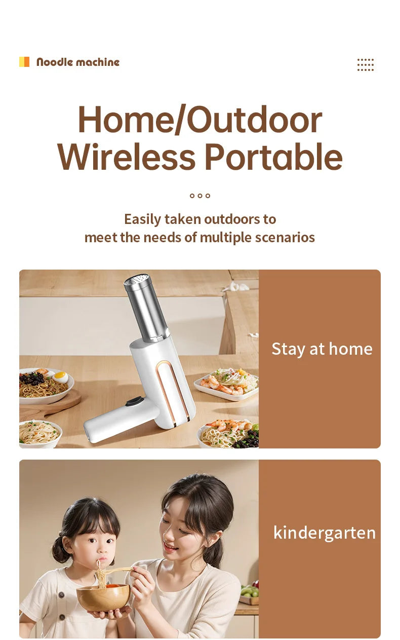 Electric Cordless Noodle Maker Portable Noodle Press Home Appliances Outdoor Kitchen Home Breakfast Smart Noodle Maker Household