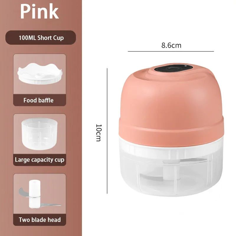 USB Kitchen Gadgets Electric Food Chopper Garlic Crusher Meat Grinder Mini Garlic Press Vegetable Chopper Masher Machine