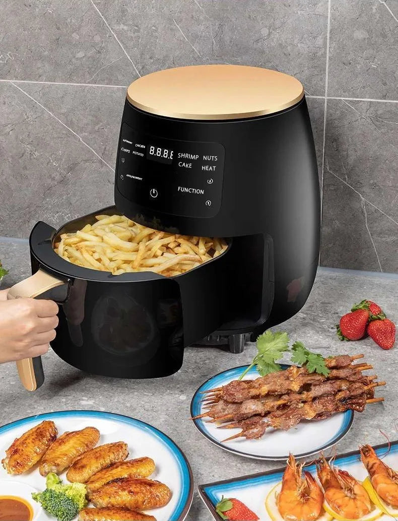 New 6l Large Capacity Digital Touch Air Fryer Multi Use Non Stick Energy Saving Easy Clean Oven For Household Kitchen Cooking