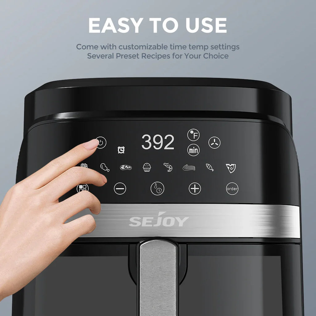 Sejoy Air Fryer 8-in-1,6 Quart Electric Hot Fryer Oven Oilless Cooker,Roast, Bake, Plus Bake,Dehydrate, and Keep Food Warm