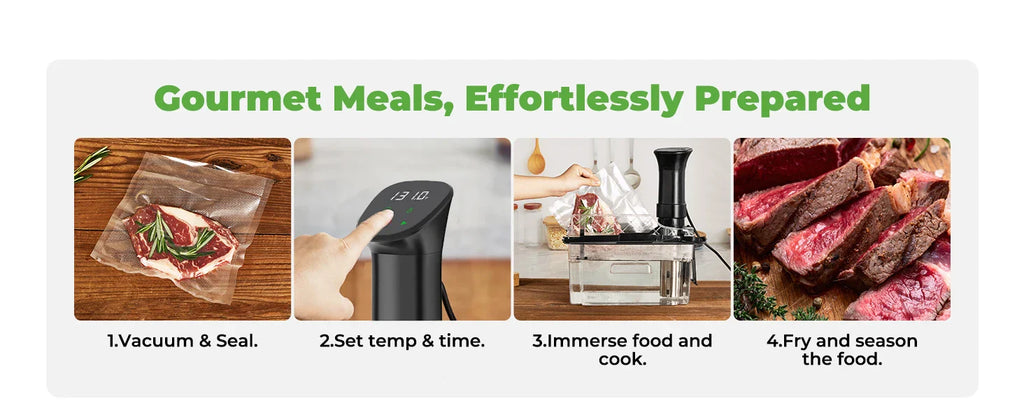 Gison 1800W Waterproof Vacuum Sous Vide Cooker Immersion Kitchen Cooking Tool With LED Digital Display Smart Slow Cooker Heater